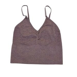 Naturyl Mauve Seamless V Neck Bralette Crop Lounge Stretch Women M